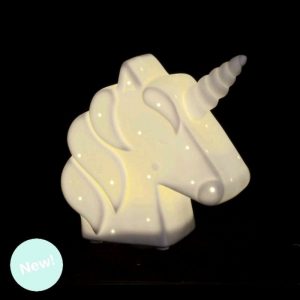 Lámpara led porcelana forma unicornio