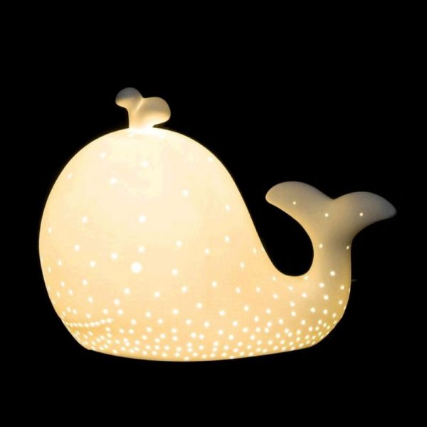 Lámpara porcelana forma ballena